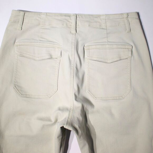 Cabi Compass Cropped Jogger Pants Cotton Stretch Light Beige Women Size 10 (B4) - Picture 8 of 14
